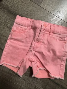 justice shorts 10 slim denim pink Cut Off jean shorts - Picture 1 of 6