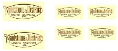 SET OF MAIDSTONE & DISTRICT FLEETNAMES ON CREAM 1 pr 19mm 2pr 11mm