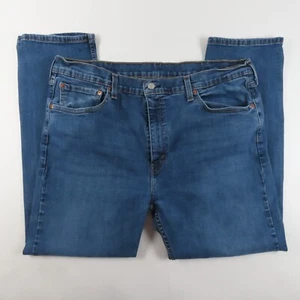 Levis 502 Mens Jeans Size 40x30 Slim Tapered Leg Mid Rise Blue Denim Pockets - Picture 1 of 11