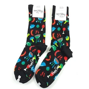 Happy Socks Colorful BBQ Socks 2-Pairs Total Mens 8-12 Unisex Bright Goofy Wacky - Picture 1 of 5