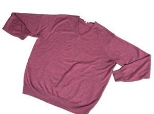 Peter Millar Sweater Mens XXL Soft Merino Wool Silk V-Neck Pullover Wine Maroon - Picture 1 of 2