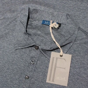 Italo Ferretti NWT Short Sleeve Polo Shirt Size Large in Gray Silk/Cotton Blend - Picture 1 of 10