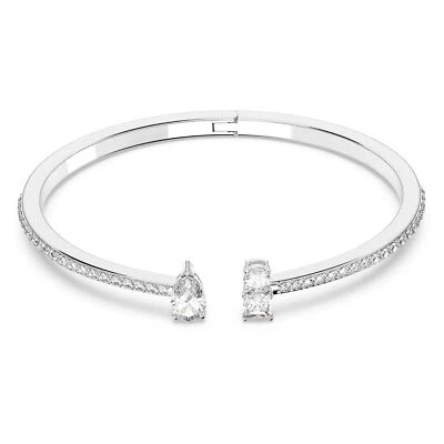 Swarovski Mesmera Attract Cuff Mixed Cuts, White, Rhodium Plated, Medium 5556912 - Image 1 of 4