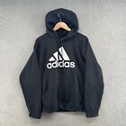 Adidas Hoodie Mens Medium Black Hooded Pullover Sweatshirt Sweater Athletic