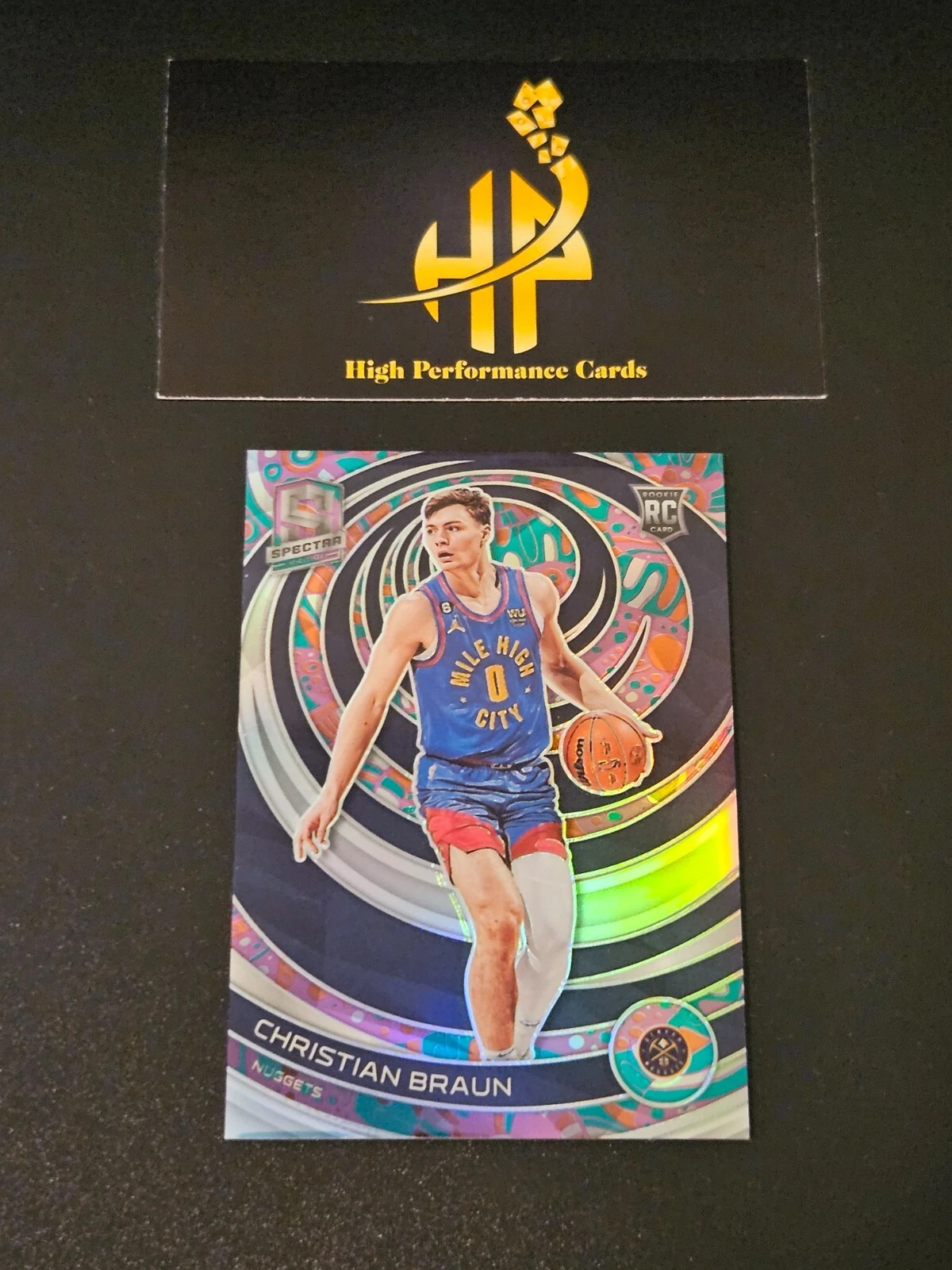 2022-23 Panini Spectra Christian Braun Rookie RC Psychedelic SSP CASE HIT #170