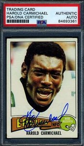 Harold Carmichael PSA DNA Signed 1975 Topps Autograph