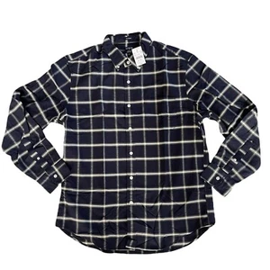 Nueva Camisa Oxford Informal Para Hombres J Crew Azul Marino Tattersall a Cuadros Flexible Mediana - Imagen 1 de 7