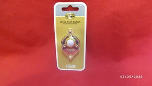 Hampton Bay Wired LED Lighted Push Button Doorbell Polished Brass Finish - Picture 1 of 2