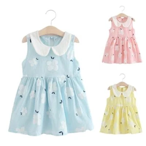 Floral Printed Dress - 1-6 Years Baby Girls Sleeveless Dresses Children Clothing - Picture 1 of 14
