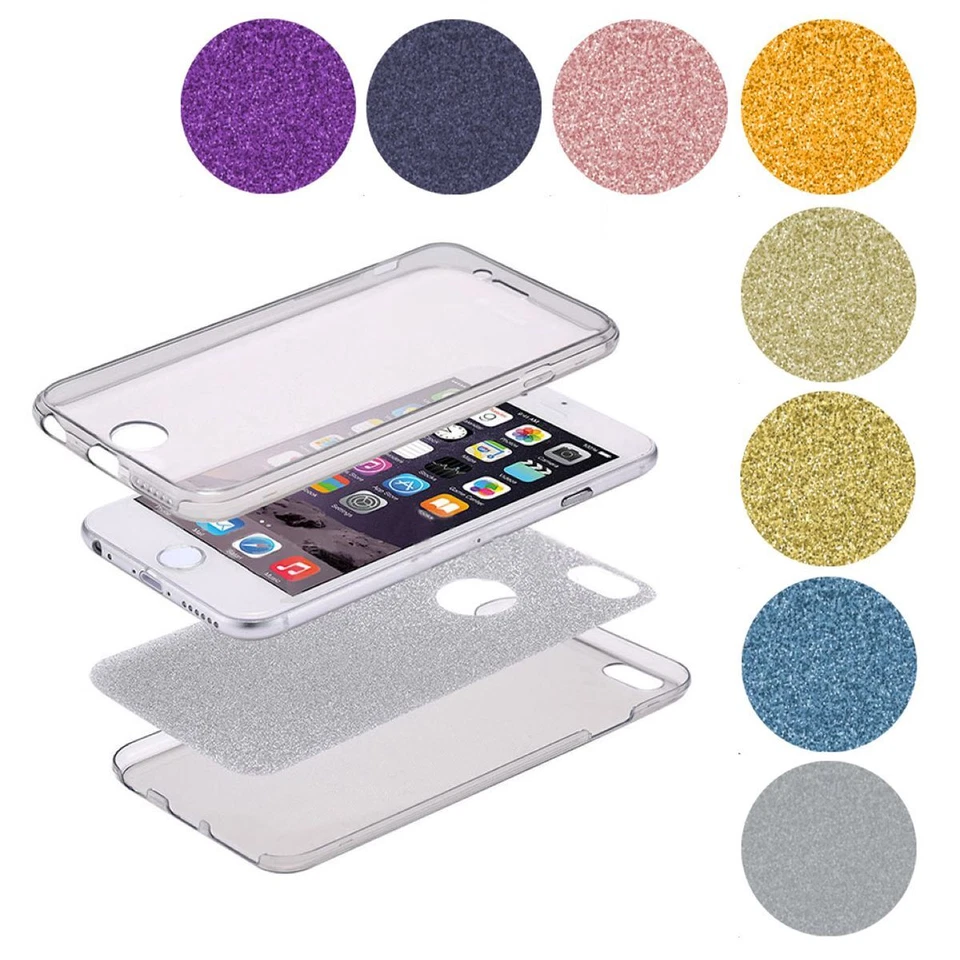 Cover Trasparente TPU Glitzer 360 Gradi Per Smartphone - Immagine 1 di 1