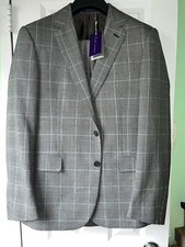 NWT $2995 Ralph Lauren Purple Label Gregory 2 Button Glen Plaid Wool Suit - 40 R