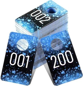 200 Pieces Live Plastic Number Tags, Consecutive Reusable Normal and Mirrored... - Picture 1 of 4