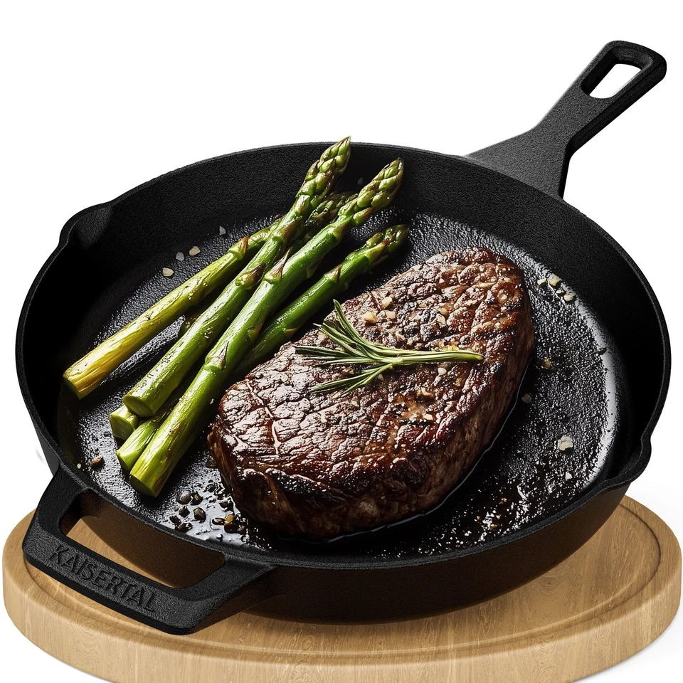 Kaisertal Gusseisen Pfanne Ø30cm Induktion Bratpfanne Grillpfanne alle Herdarten - Bild 1 von 4