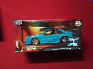 Jada Toys 1989 Ford Mustang GT Fox Body Teal W Upgrade Chrome  Teal &Chrome Rims - Picture 1 of 4