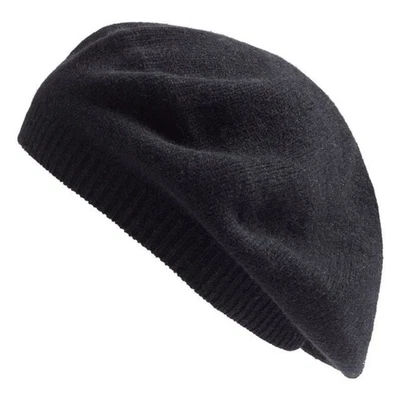 NORDSTROM СТОЙКА КАШЕМИР ВЯЗАНЫЙ БЕРЕТ ЧЕРНЫЙ OS НОВЫЙ С ЯРЛЫКАМИ - Изображение 1 из 4