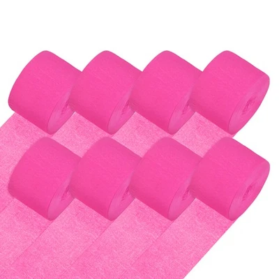 Transmisor de papel crepé de 8 rollos 656 pies para hágalo usted mismo [Magenta-1,8 pulgadas x 82 pies/rollo] Foto 1 de 4