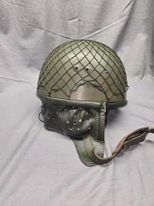 Polish WZ67 Airborne Paratrooper Helmet w/ Leather Pads & New Liner Military  - Picture 1 of 7