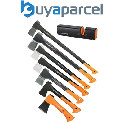Fiskars Splitting Chopping Axe Anti Shock Soft Grip Sharpener X5 X7 X11 X17 X21 - Image 1 of 4