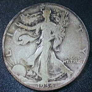 1934-P 50C Walking Liberty Half Dollar ~ Free Shipping! #1 - Picture 1 of 3