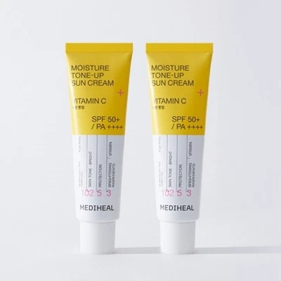 MEDIHEAL Water Tone-Up Sun Cream 50ml×2 SPF50+ PA++++ Brightening UV Protection - Image 1 of 4