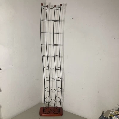 Base de madera vintage negra ondulada Atlántico DVD retro torre de juegos alambre estante de madera 52" Foto 1 de 4