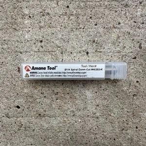 Amana - 46202-K Solid Carbide CNC Extreme Tool Life Coated 1/4 Spiral Down-Cut - Picture 1 of 3
