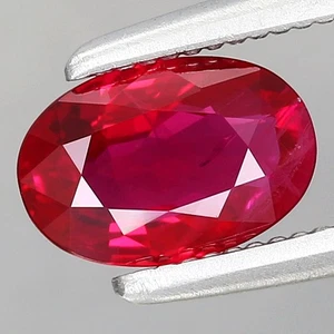 0.69ct 6.6x4.4mm Oval Natural Heated Red Ruby Gemstone, Myanmar - Picture 1 of 4