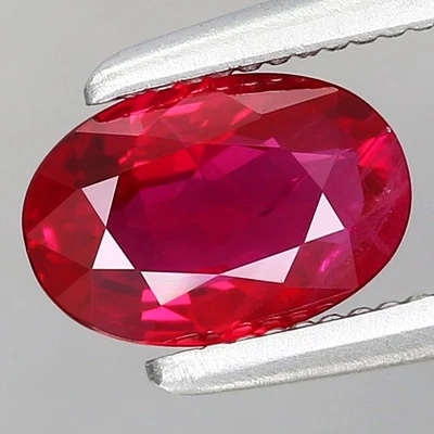 0.69ct 6.6x4.4mm Oval Natural Heated Red Ruby Gemstone, Myanmar - Image 1 of 4