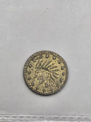 1853 Round California Gold Token - Indian Head  - Image 1 of 4
