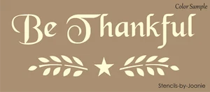 Be Thankful Stencil Harvest Wheat Willow Star Country Fall Farmhouse DIY Signs - Picture 1 of 7