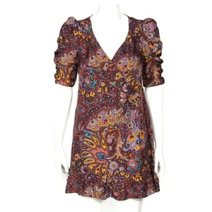 Vintage 90s Y2K Betsey Johnson Dress Sz 2 Floral Silk Tie Waist Mini USA - 839 - Picture 1 of 6