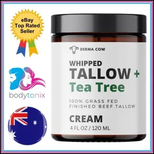 WHIPPED TALLOW + TEA TREE CREAM Moisturiser Anti Acne Clogged Pores Cream 120ml - Picture 1 of 2