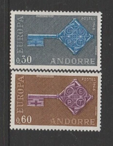 ANDORRA [Fr.] 1968 EUROPA  Key set of 2 MNH  - Bild 1 von 1