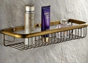 Antik Messing Badezimmer Wandhalterung Duschkorb Regale Caddy Aufbewahrung Gba031 - Bild 1 von 9