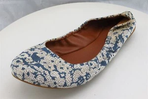 Lucky Brand Women Sz 7.5 M Blue Ballet Fabric Shoes - Picture 1 of 10