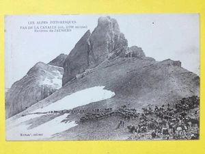cpa L'ARGENTIÈRE La BESSÉE Pas de la Cavale MILITAIRES SOLDATS CHASSEURS ALPINS - Picture 1 of 2