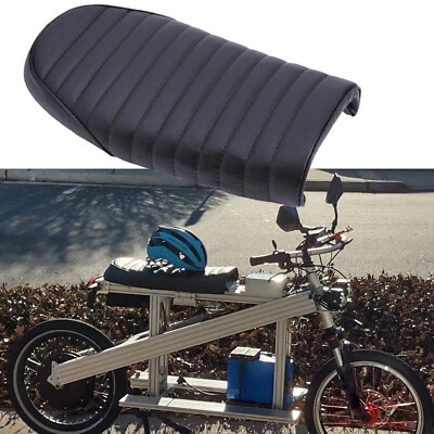 Black Universal Retro Flat Style Motorcycle Custom Cafe Racer Seat For Yamaha - Image 1 of 4