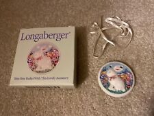 Vintage 1998 Longaberger Tie-On Easter Bunny Flowers Basket Accessory #35637