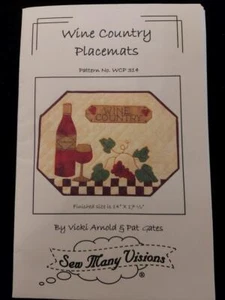 WCP314 14x17.5" Wine Country Quilted Placemat Pattern by Sew Many Visions - Picture 1 of 2