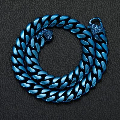 Collar Pulsera Joyería Cadena Cubana Miami Acero Inoxidable Sólido Hip Hop 14mm Foto 1 de 4