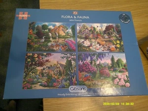 FLORA  & FAUNA 4 X 500 PIECE GIBSONS JIGSAWS UNUSED COMPLETE FREE UK POST - Picture 1 of 6