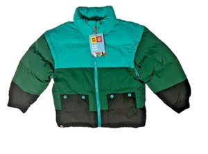 Lego Color Block Puffer Jacket Converts to Vest Youth Green Youth Small NWT - Picture 1 of 9