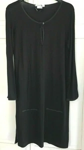 NWT Women's LACOSTE Black Long Sleeve Cover Up Viscose & Silk Dress $125.00 - Picture 1 of 7