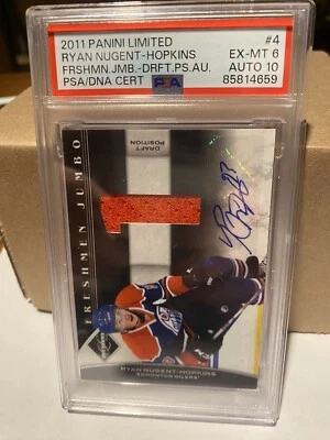 2011-12 PANINI Freshman Jumbo RYAN NUGENT-HOPKINS RPA PSA6 Auto 10 95/99 Oilers - Image 1 of 4
