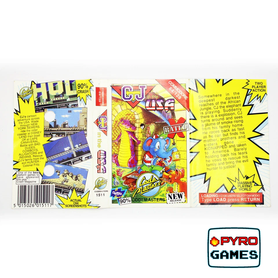 CJ in the USA - Inlay (No Game) - Commodore 64/128 - Image 1 of 1