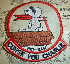 CURSE YOU CHARLIE (VC) - Snoopy Patch - USAF - 21st TASS - Vietnam War - 2815 - Bild 1 von 2