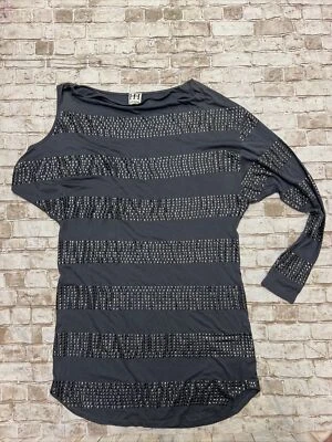 Vestido Haute Hippie Talla S Gris Un Hombro Frío Mini Jersey Tachonado Foto 1 de 4