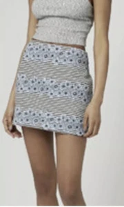 Topshop Stripe Floral Pelmet Mini Skirt - Picture 1 of 8