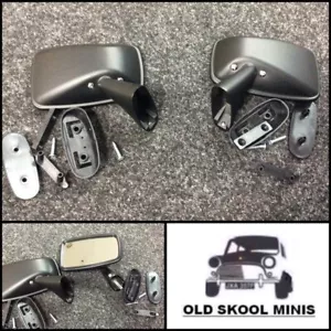 CLASSIC MINI DOOR MIRROR BLACK R/H & L/H GAM215 GAM216 AUSTIN MORRIS PAIR 7S1/2 - Picture 1 of 1