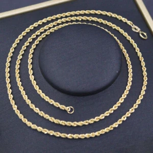 Echte reine 18K Gelbgold Kette 2 mm Seil Glieder Halskette 2,3-2,5 g 19,6 Zoll Au750 - Bild 1 von 5